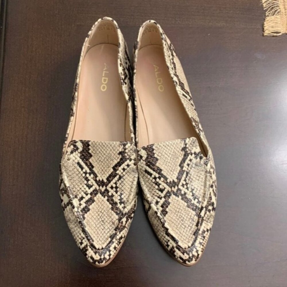 Aldo snake print loafers